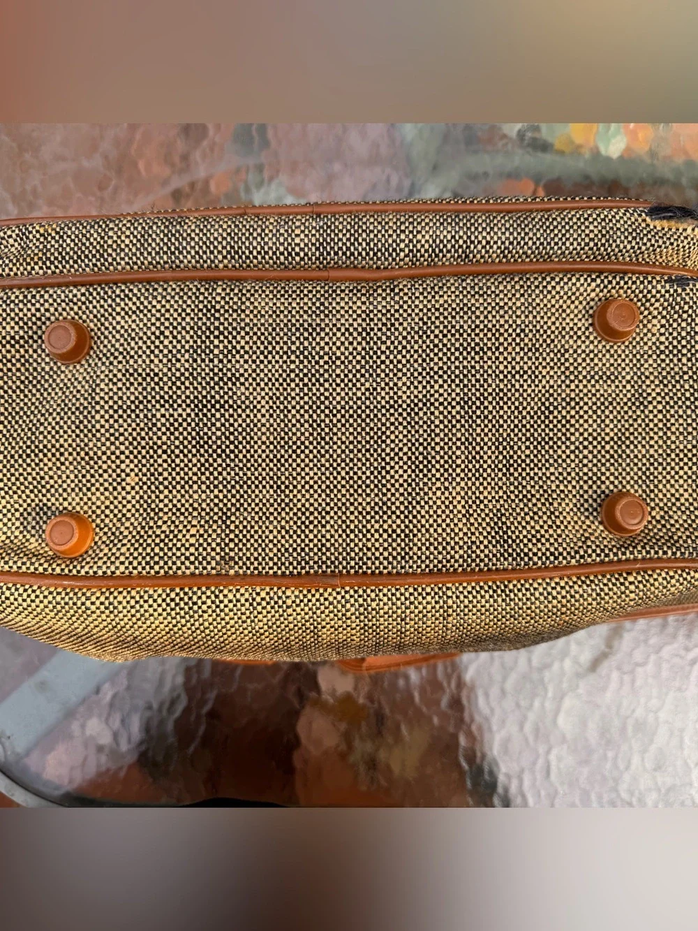 Vintage Samsonite Brown Tweed Travel Bag from 70s/80s Good VTG condition
